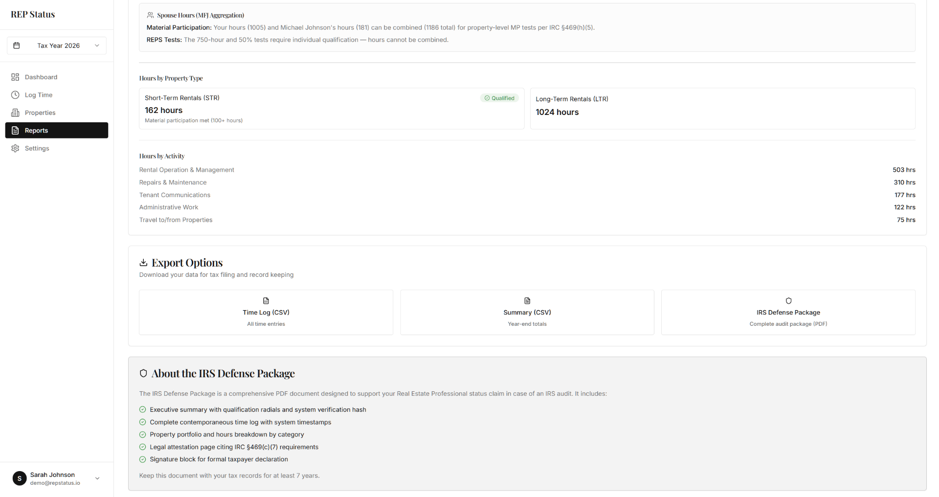 Audit-ready material participation reports for IRS real estate professional status compliance
